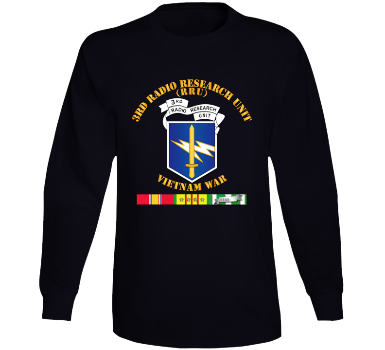 Army - 3rd Radio Research Unit Mobile Det  W Vn Svc - Blue Long Sleeve