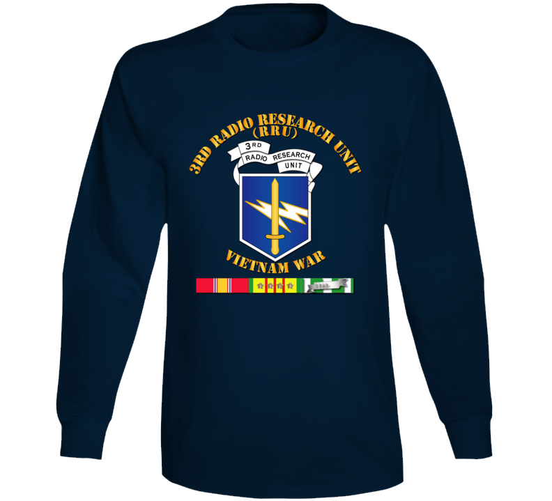 Army - 3rd Radio Research Unit Mobile Det  W Vn Svc - Blue Long Sleeve