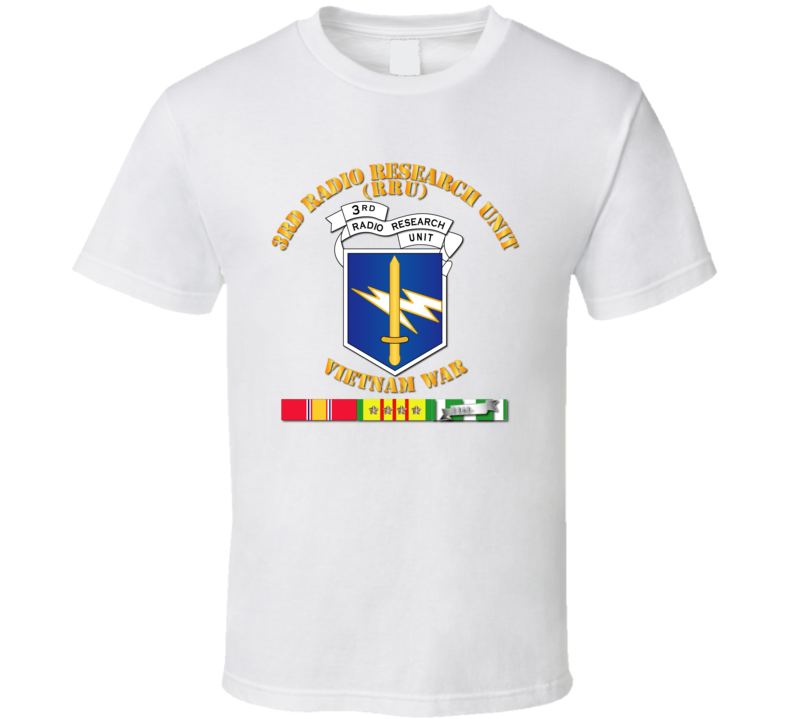 Army - 3rd Radio Research Unit Mobile Det  W Vn Svc - Blue T-shirt