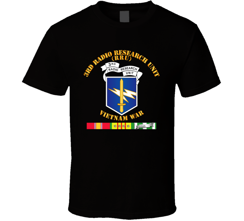 Army - 3rd Radio Research Unit Mobile Det  W Vn Svc - Blue T-shirt