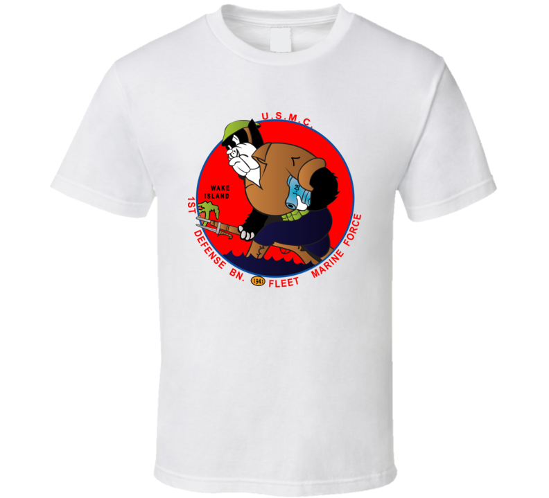 Usmc - 1st Defense Battalion Wake Island - Wwii T-shirt