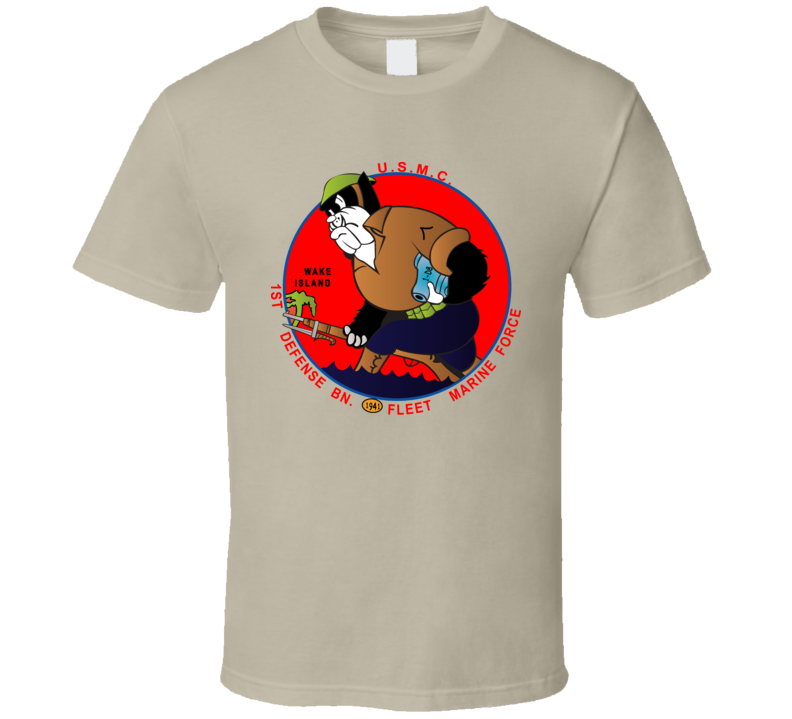 Usmc - 1st Defense Battalion Wake Island - Wwii T-shirt