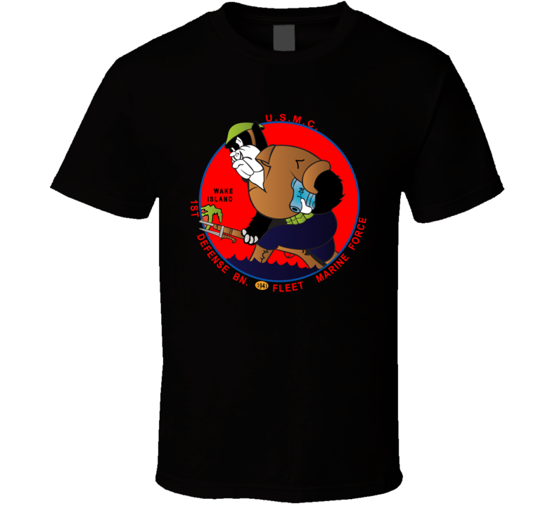 Usmc - 1st Defense Battalion Wake Island - Wwii T-shirt