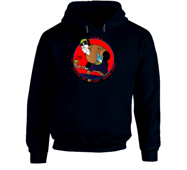 Usmc - 1st Defense Battalion Wake Island - Wwii Hoodie