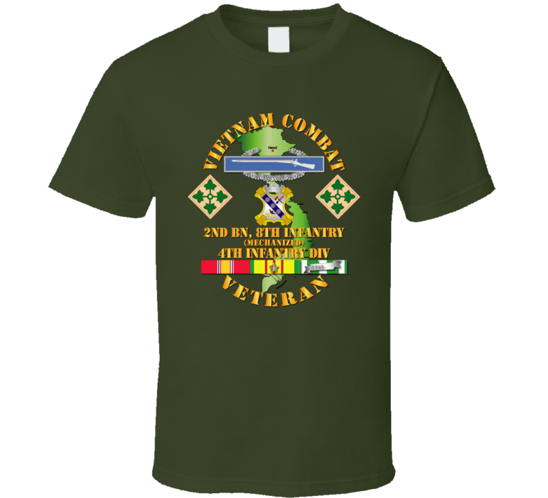 Army - Vietnam Combat Infantry Veteran W 2nd Bn 8th Inf (mech) - 4th Id Ssi - T-shirt