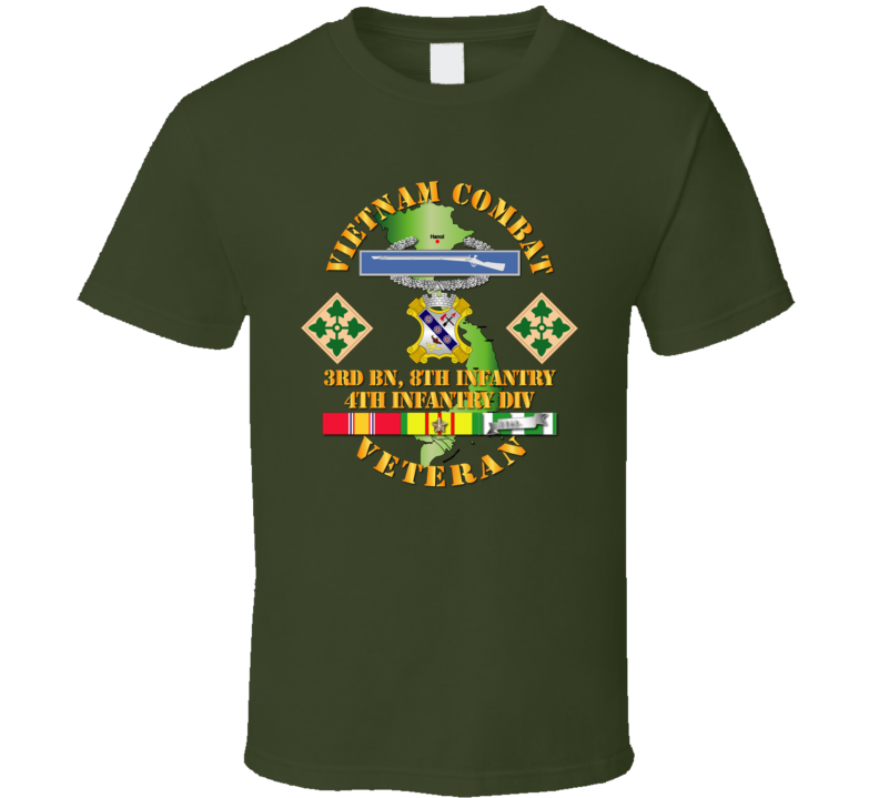 Army - Vietnam Combat Infantry Veteran W 3rd Bn 8th Inf - 4th Id Ssi - T-shirt