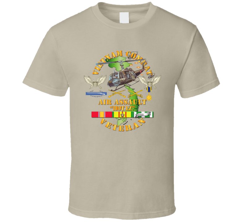 Army - Vietnam Combat Veteran W Helicopter Assault - T-shirt