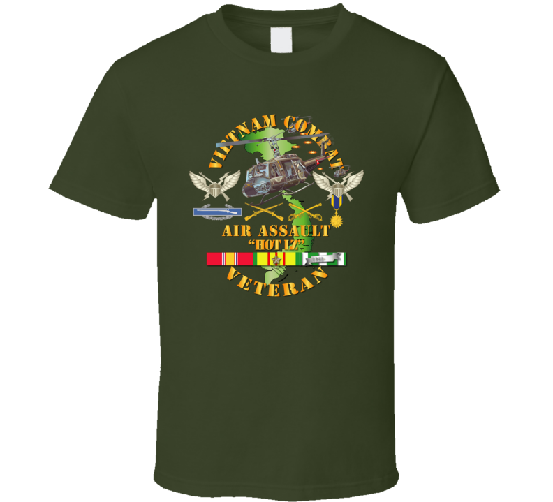 Army - Vietnam Combat Veteran W Helicopter Assault - T-shirt