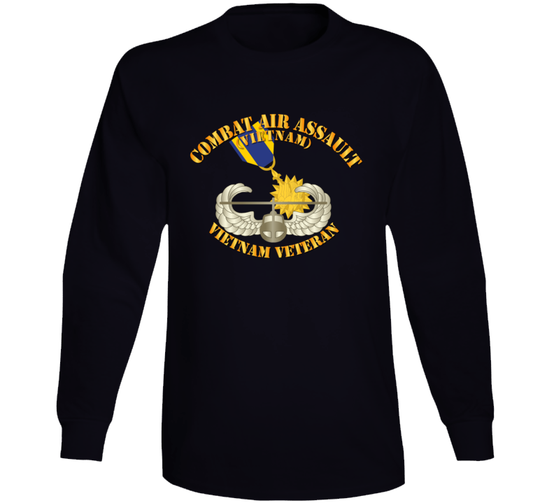 Army - Combat Air Assault - Vietnam W Air Medal V1 Long Sleeve
