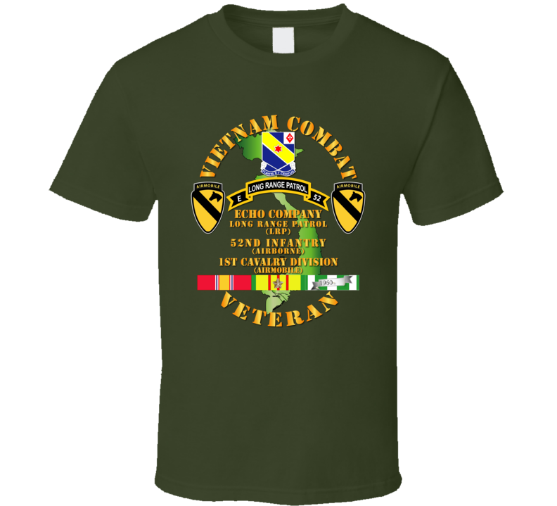 Army - Vietnam Combat Veteran W  E Co - 52nd Inf Abn - 1st Cav Div T Shirt