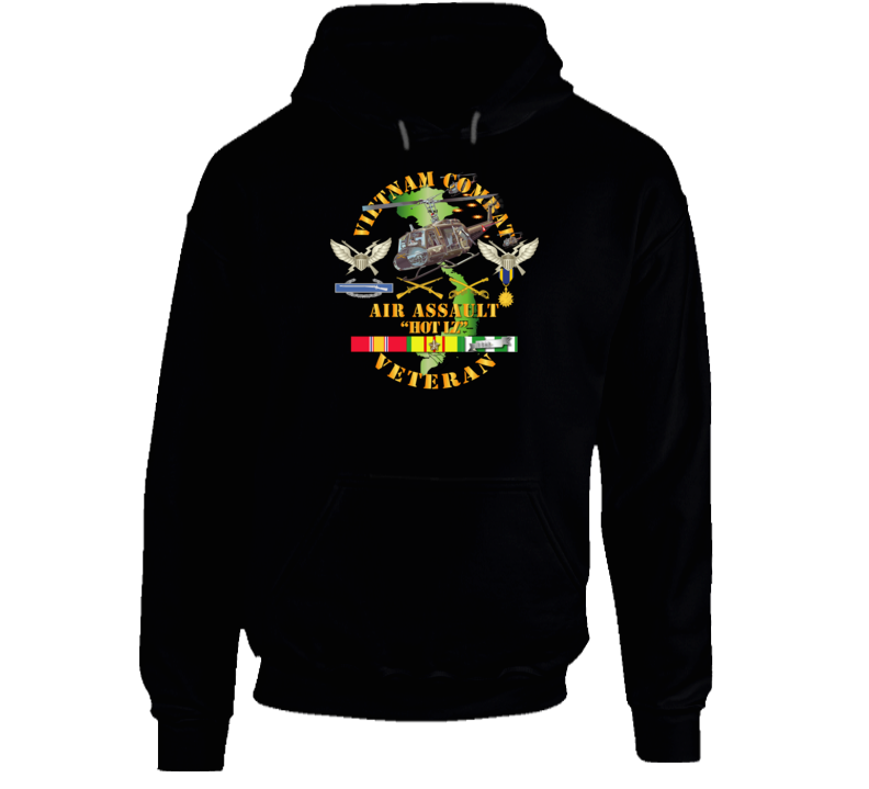 Army - Vietnam Combat Veteran W Helicopter Assault - Hoodie