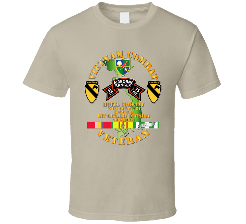 Army - Vietnam Combat Veteran W  H Co 75th Inf Ranger - 1st Cav Div T Shirt