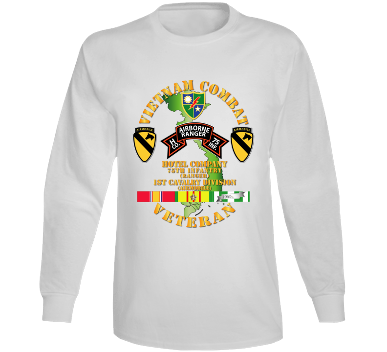 Army - Vietnam Combat Veteran W  H Co 75th Inf Ranger - 1st Cav Div Long Sleeve