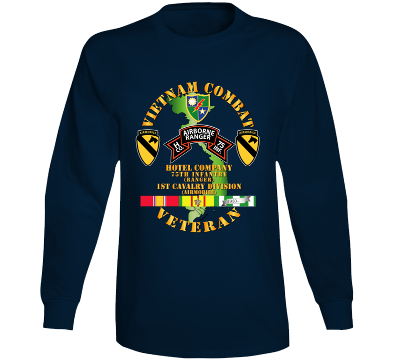 Army - Vietnam Combat Veteran W  H Co 75th Inf Ranger - 1st Cav Div Long Sleeve