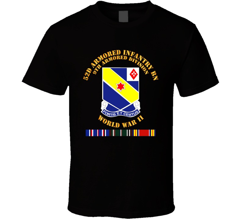 Army - 52d Armored Infantry Bn - 9th Ar Div - Wwii W Svc T Shirt