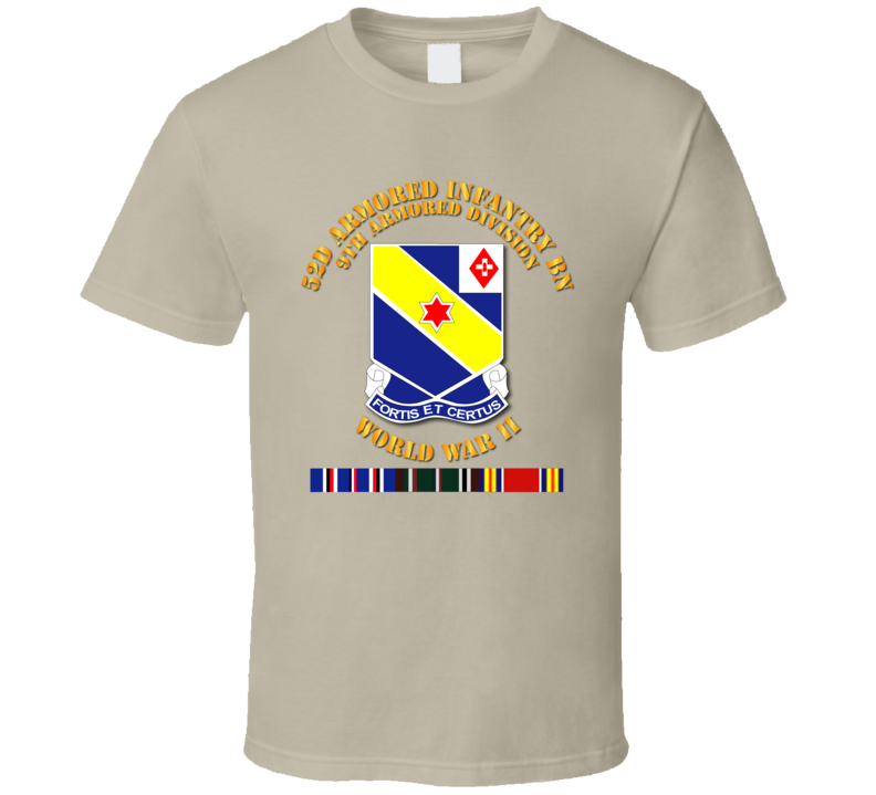 Army - 52d Armored Infantry Bn - 9th Ar Div - Wwii W Svc T Shirt