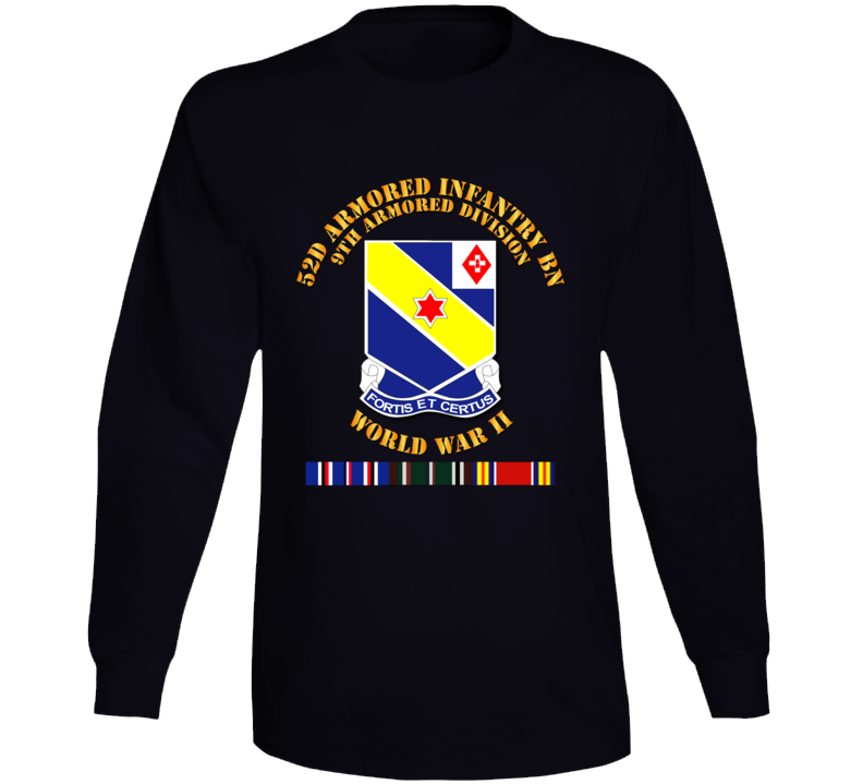 Army - 52d Armored Infantry Bn - 9th Ar Div - Wwii W Svc Long Sleeve