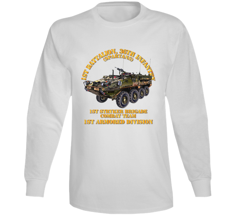 Army - 1st Bn 36th Infantry -  1st Stryker Bde Cbt Tm - No Dui - 1st Ar Div Long Sleeve