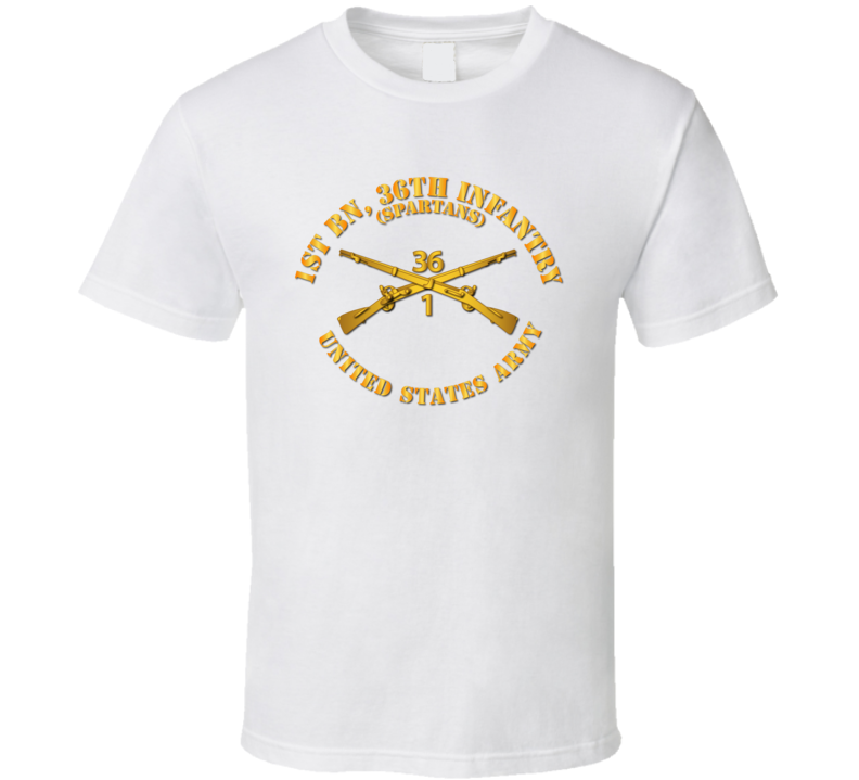 Army - 1st Bn 36th Infantry Regt - Spartans - Infantry Br T Shirt