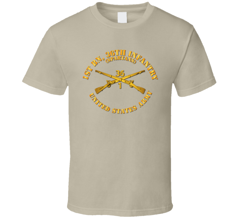 Army - 1st Bn 36th Infantry Regt - Spartans - Infantry Br T Shirt