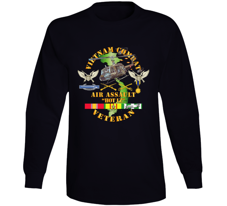 Army - Vietnam Combat Veteran W Helicopter Assault Long Sleeve