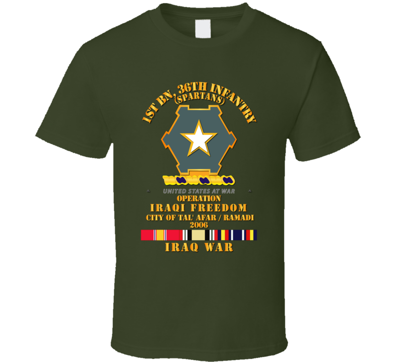 Army - 1st Bn 36th Infantry - Ramadi 2006 - Svc Oif - T-shirt