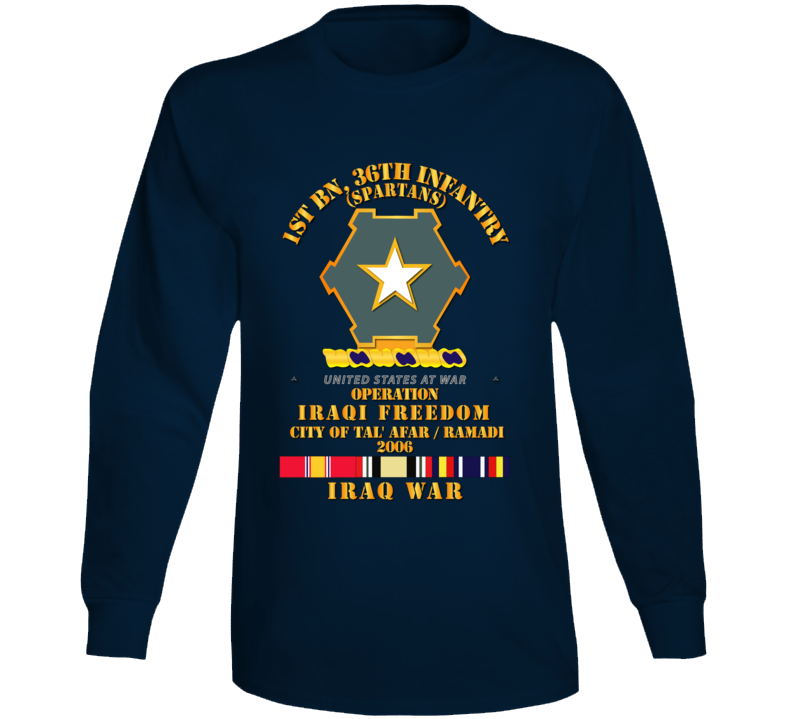 Army - 1st Bn 36th Infantry - Ramadi 2006 - SVC OIF Long Sleeve