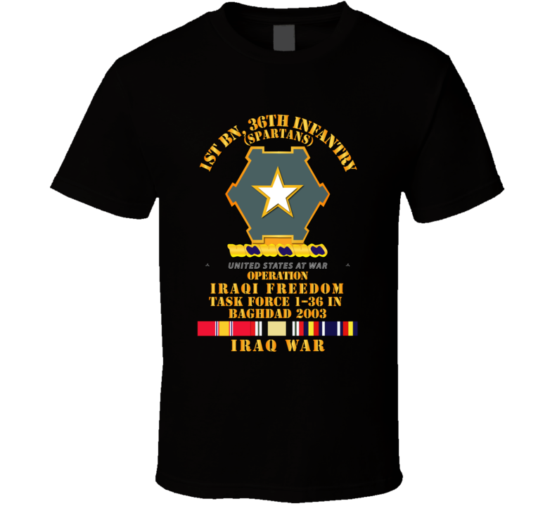Army - 1st Bn 36th Infantry - Bagdad 2003 - Svc Oif - T-shirt