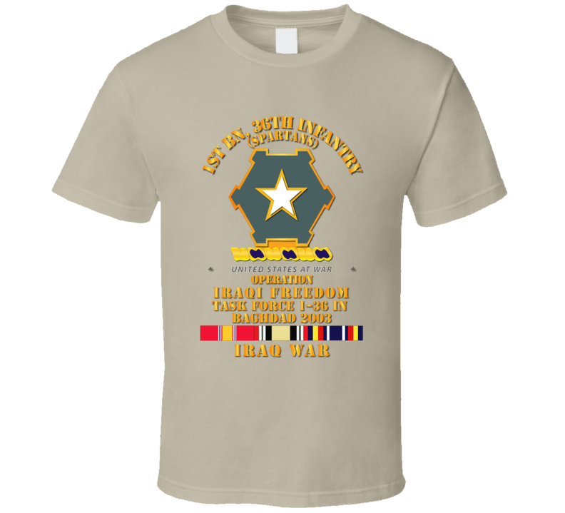 Army - 1st Bn 36th Infantry - Bagdad 2003 - Svc Oif - T-shirt