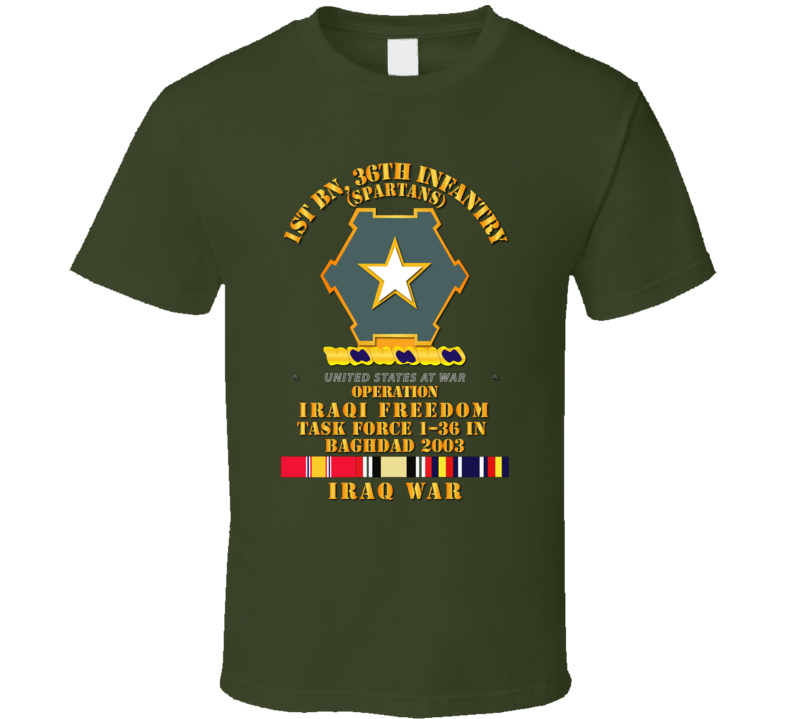 Army - 1st Bn 36th Infantry - Bagdad 2003 - Svc Oif - T-shirt