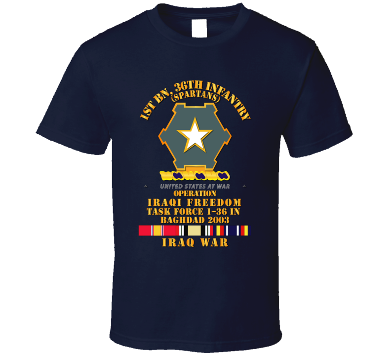 Army - 1st Bn 36th Infantry - Bagdad 2003 - Svc Oif - T-shirt