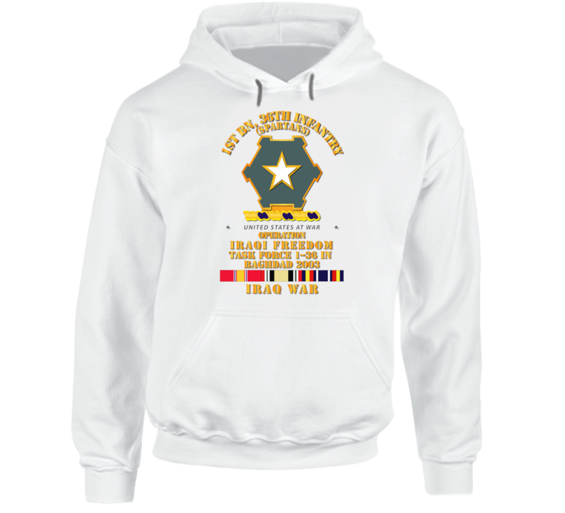 Army - 1st Bn 36th Infantry - Bagdad 2003 - Svc Oif - Hoodie