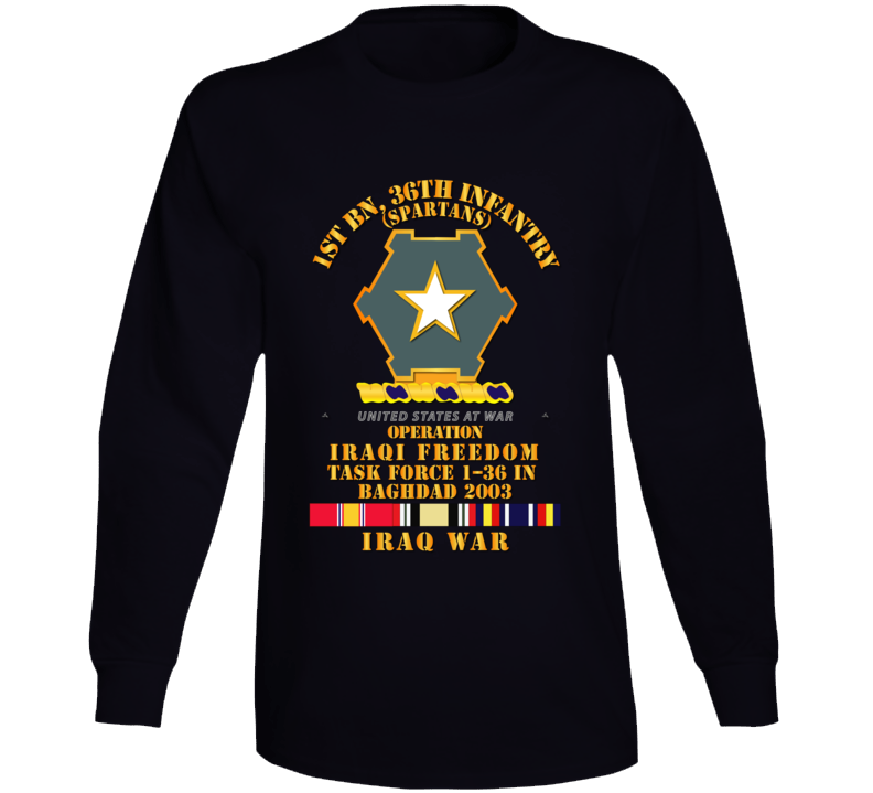 Army - 1st Bn 36th Infantry - Bagdad 2003 - Svc Oif Long Sleeve