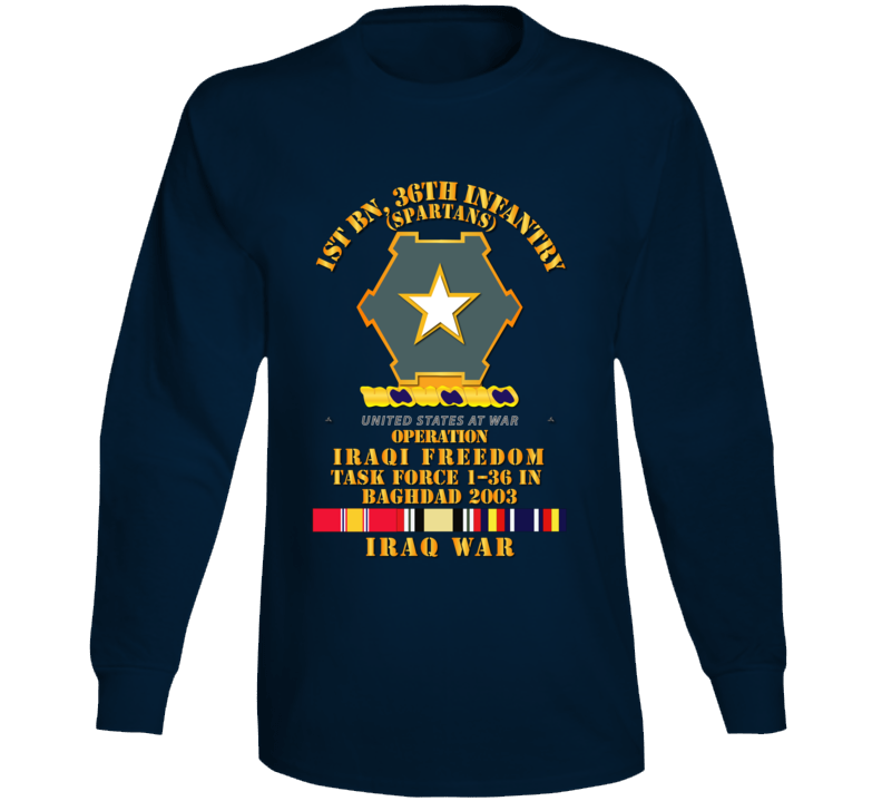 Army - 1st Bn 36th Infantry - Bagdad 2003 - Svc Oif Long Sleeve
