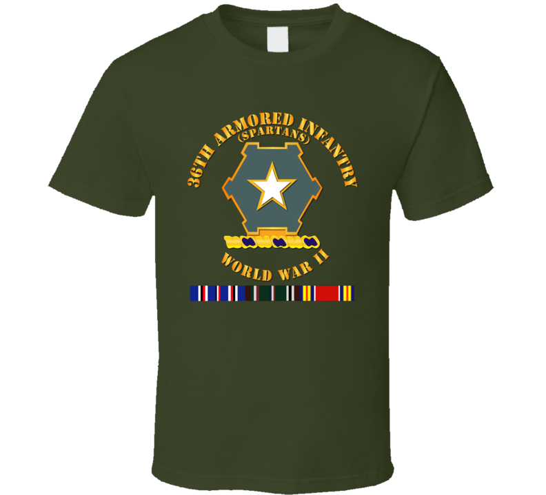 Army - 36th Armored Infantry - Spartans - Wwii W Eu Svc T Shirt