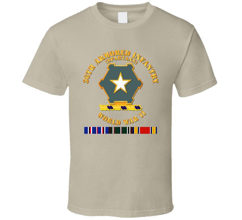 Army - 36th Armored Infantry - Spartans - Wwii W Eu Svc T Shirt