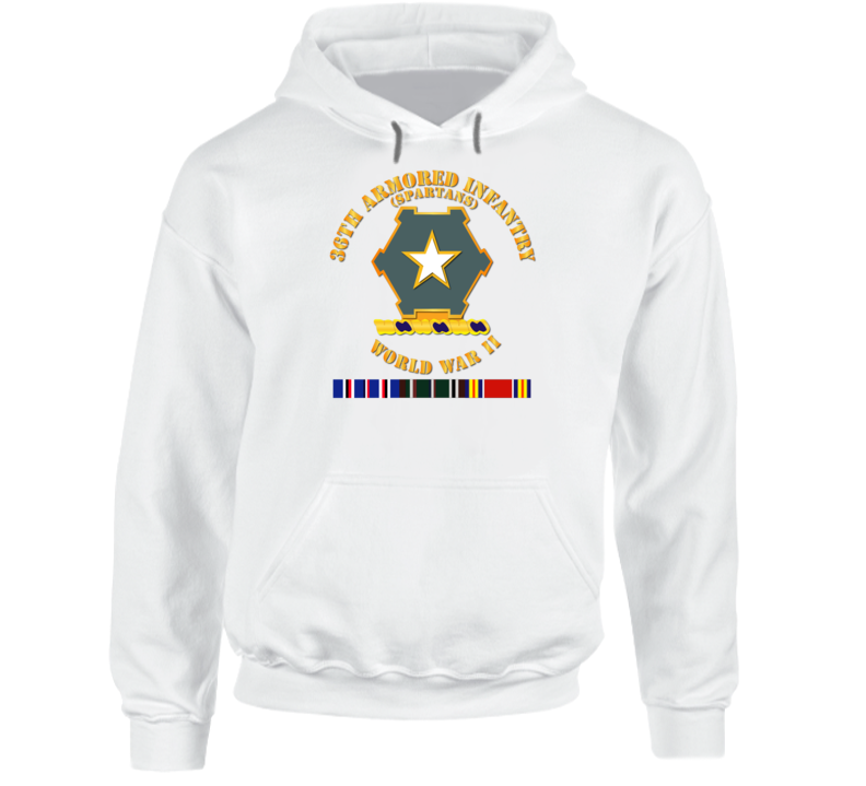 Army - 36th Armored Infantry - Spartans - Wwii W Eu Svc Hoodie