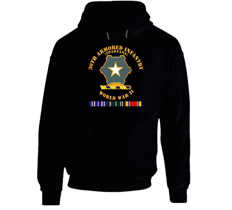 Army - 36th Armored Infantry - Spartans - Wwii W Eu Svc Hoodie