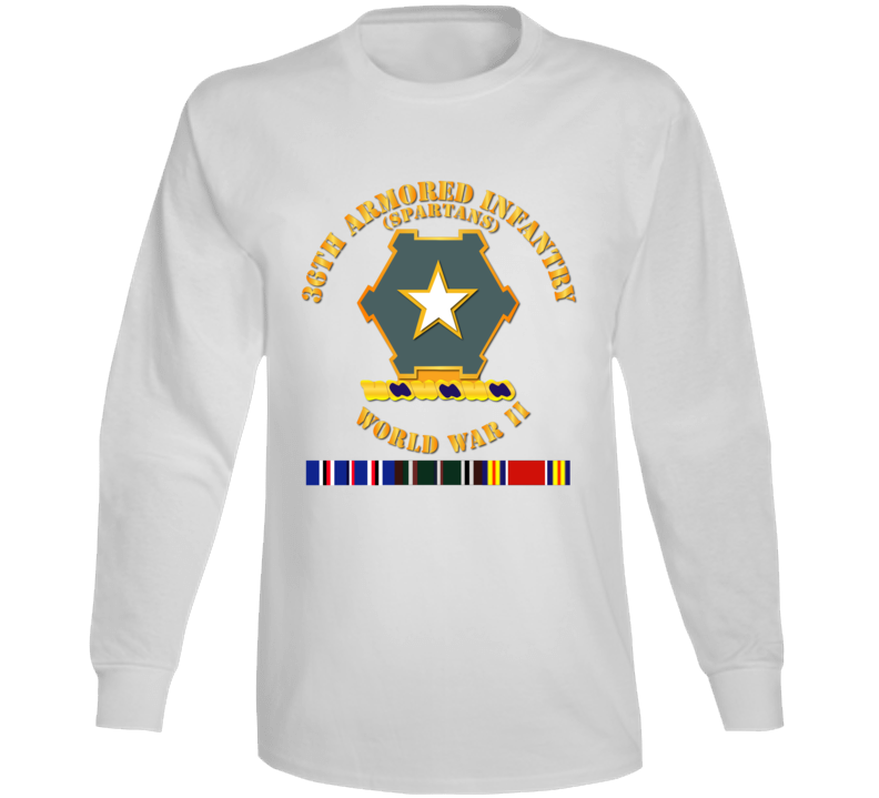 Army - 36th Armored Infantry - Spartans - Wwii W Eu Svc Long Sleeve