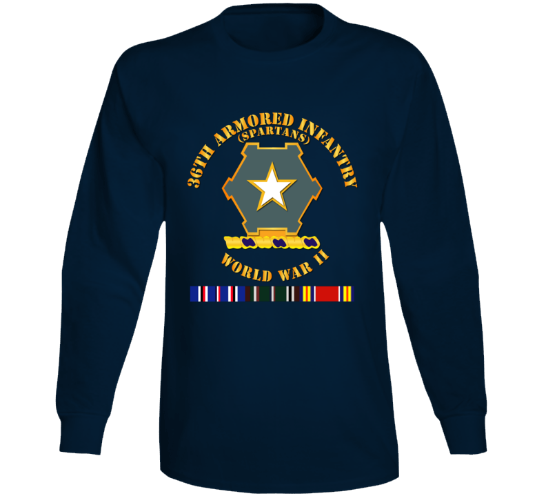 Army - 36th Armored Infantry - Spartans - Wwii W Eu Svc Long Sleeve