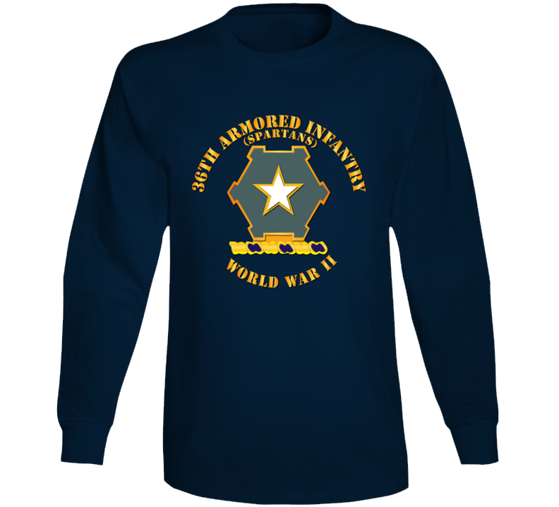 Army - 36th Armored Infantry - Spartans - Wwii Long Sleeve