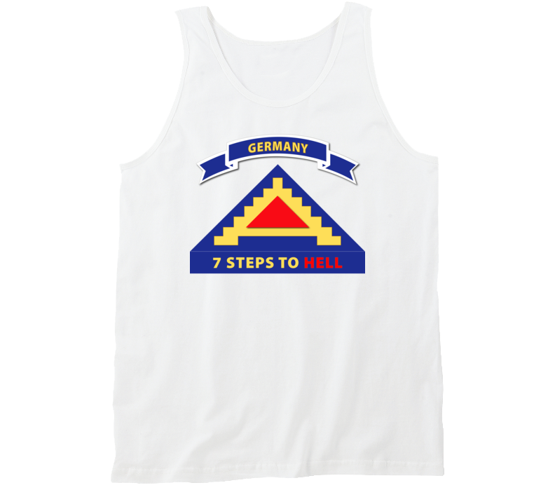 Army - 7th United States Army  W 7 Steps Hell W Scroll Tanktop