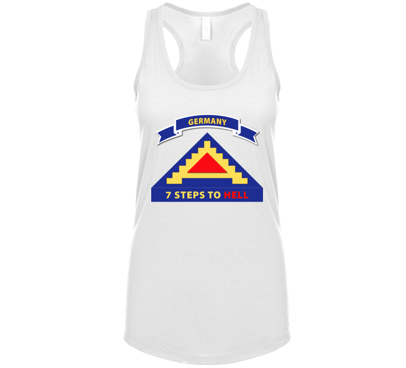 Army - 7th United States Army  W 7 Steps Hell W Scroll T Shirt