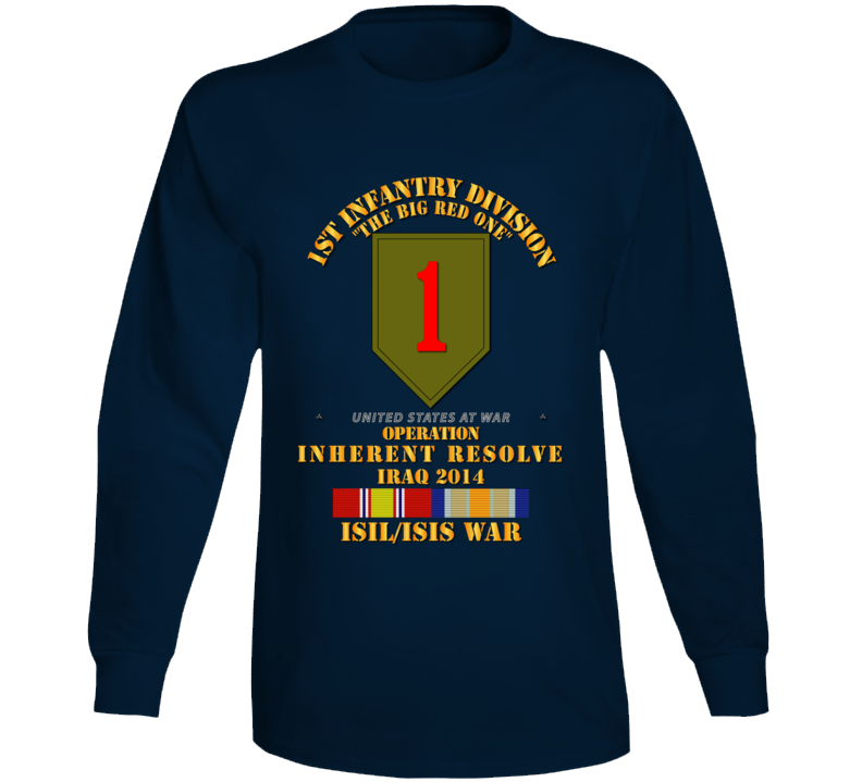Army - 1st Infantry Division - War W Isis - Svc Oir Long Sleeve
