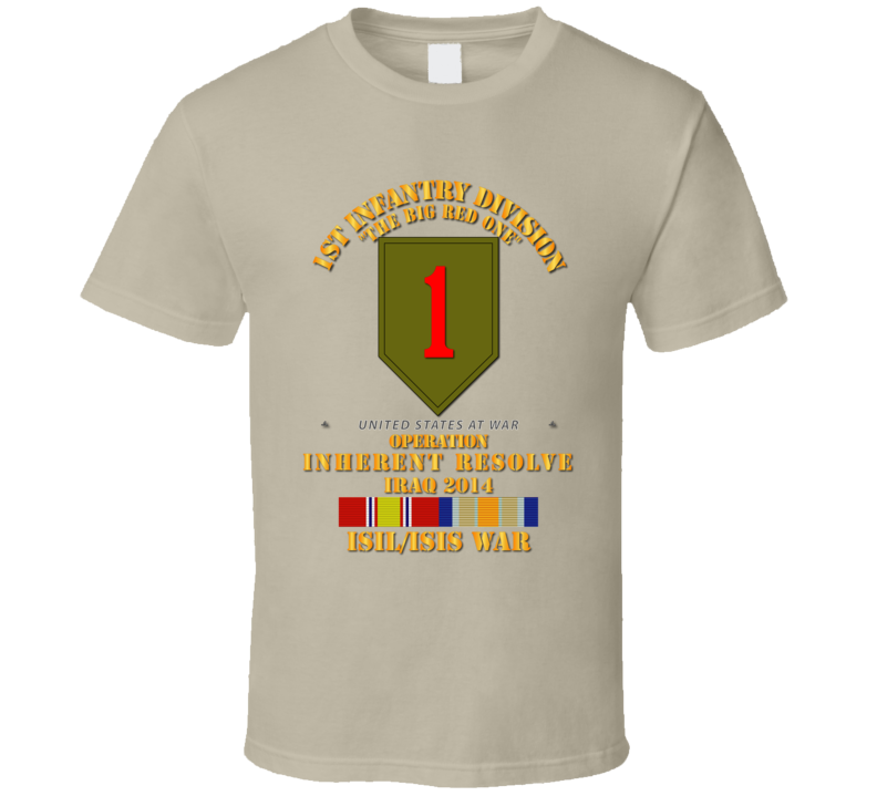 Army - 1st Infantry Division - War W Isis - Svc Oir T Shirt
