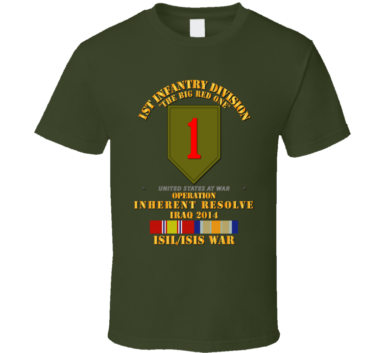 Army - 1st Infantry Division - War W Isis - Svc Oir T Shirt