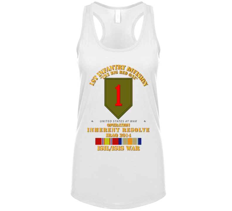 Army - 1st Infantry Division - War W Isis - Svc Oir Ladies Tanktop