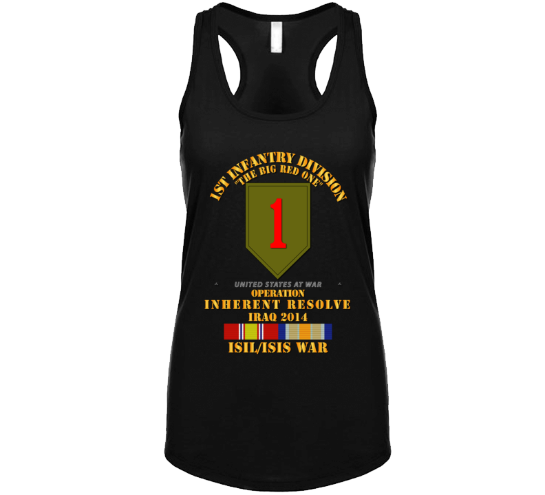 Army - 1st Infantry Division - War W Isis - Svc Oir Ladies Tanktop
