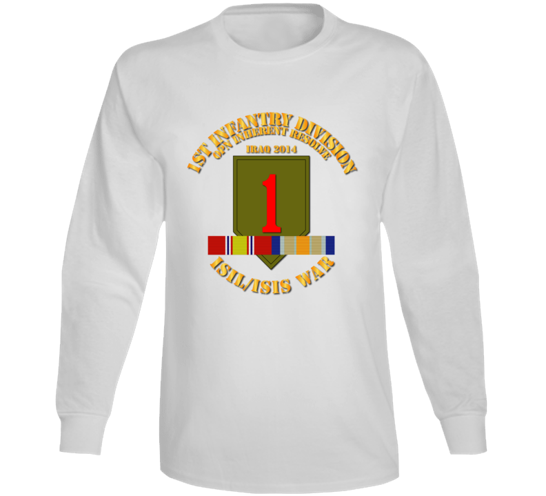 Army - 1st Infantry Div - War W Isis - Svc Oir Circle Long Sleeve