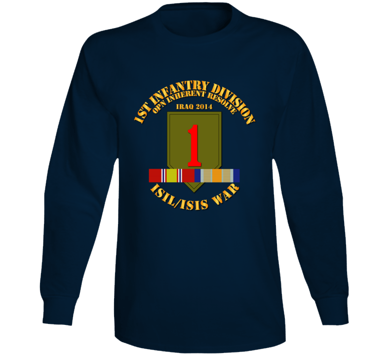 Army - 1st Infantry Div - War W Isis - Svc Oir Circle Long Sleeve